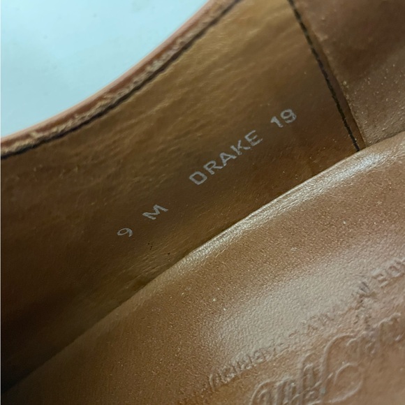 SAKS FIFTH AVENUE Made in Italy Apron Toe Drake Derby in Cognac Size 9 M - Picture 7 of 7